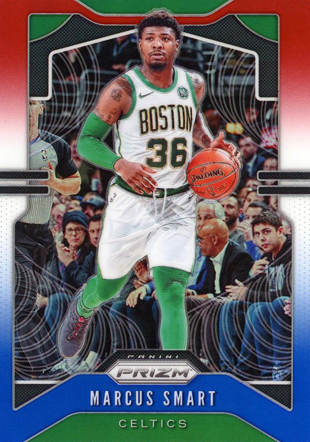 #41 Marcus Smart - Boston Celtics - 2019-20 Panini Prizm - Prizms Red White and Blue Basketball