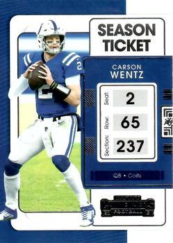#41 Carson Wentz - Indianapolis Colts - 2021 Panini Contenders Football