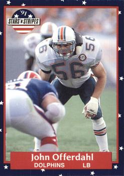 #41 John Offerdahl - Miami Dolphins - 1991 Fleer Stars 'n Stripes Football