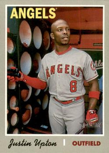 #421 Justin Upton - Los Angeles Angels - 2019 Topps Heritage Baseball