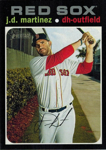 #423b J.D. Martinez - Boston Red Sox - 2020 Topps Heritage Baseball