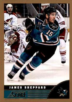 #425 James Sheppard - San Jose Sharks - 2013-14 Score - Gold Hockey