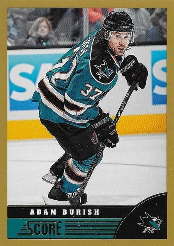 #428 Adam Burish - San Jose Sharks - 2013-14 Score - Gold Hockey