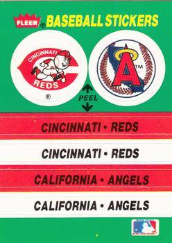 #42 Cincinnati Reds / California Angels - Cincinnati Reds / California Angels - 1988 Fleer - Team Stickers Baseball