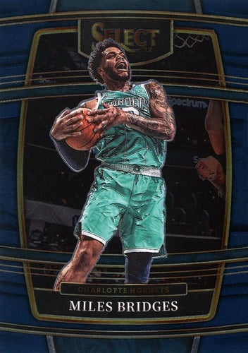 #42 Miles Bridges - Charlotte Hornets - 2021-22 Panini Select - Blue Basketball