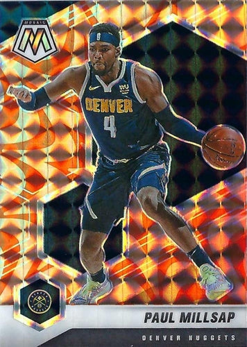 #42 Paul Millsap - Denver Nuggets - 2020-21 Panini Mosaic - Mosaic Reactive Orange Basketball