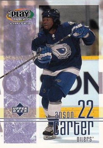 #42 Anson Carter - Edmonton Oilers - 2001-02 Upper Deck Playmakers Hockey