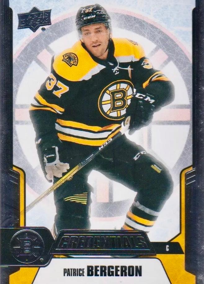 #42 Patrice Bergeron - Boston Bruins - 2019-20 Upper Deck Credentials Hockey