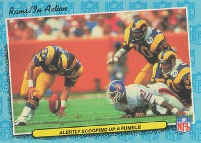 #42 Alertly Scooping Up a Fumble 1986 schedule - Los Angeles Rams - 1986 Fleer Team Action Football