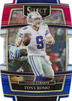 #42 Tony Romo - Dallas Cowboys - 2021 Panini Select - Red and Blue Prizm Die Cut Football