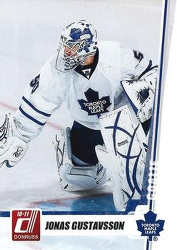 #42 Jonas Gustavsson - Toronto Maple Leafs - 2010-11 Donruss Hockey