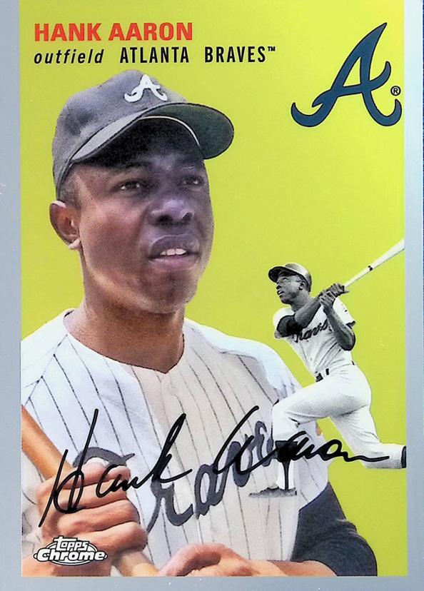 #432b Hank Aaron - Atlanta Braves - 2023 Topps Chrome Platinum Anniversary Baseball