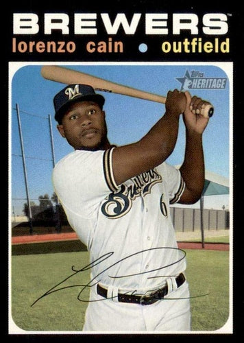 #435 Lorenzo Cain - Milwaukee Brewers - 2020 Topps Heritage Baseball