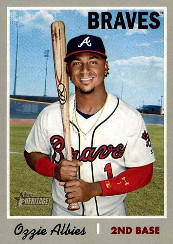 #436 Ozzie Albies - Atlanta Braves - 2019 Topps Heritage Baseball