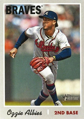 #436b Ozzie Albies - Atlanta Braves - 2019 Topps Heritage Baseball