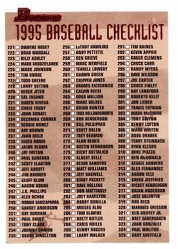 #439 Checklist: 221-439 - 1995 Bowman Baseball