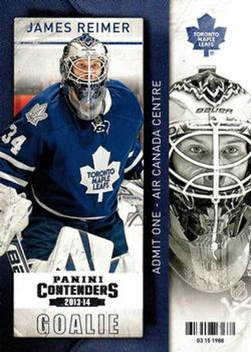 #43 James Reimer - Toronto Maple Leafs - 2013-14 Panini Contenders Hockey
