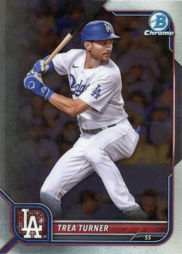 #43 Trea Turner - Los Angeles Dodgers - 2022 Bowman Chrome Baseball