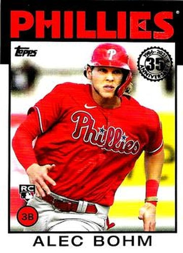 #86B-43 Alec Bohm - Philadelphia Phillies - 2021 Topps - 1986 Topps Baseball 35th Anniversary Series One Baseball