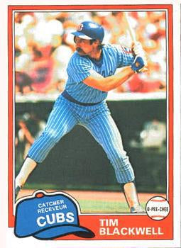 #43 Tim Blackwell - Chicago Cubs - 1981 O-Pee-Chee - Gray Back Baseball
