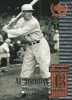 #43 Al Simmons - Philadelphia Athletics - 1999 Upper Deck Century Legends Baseball