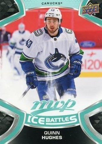 #43 Quinn Hughes - Vancouver Canucks - 2021-22 Upper Deck MVP - Ice Battles Hockey