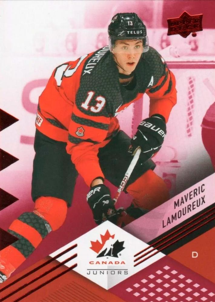 #43 Maveric Lamoureux - Canada - 2024 Upper Deck Team Canada Juniors - Red Foil Hockey