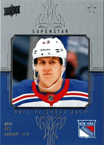 #HR-43 Adam Fox - New York Rangers - 2021-22 Upper Deck - Honor Roll Hockey