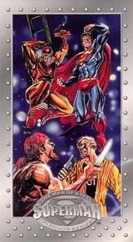 #43 Side by Side with Gangbuster! - 1994 SkyBox Superman Man of Steel Platinum Series