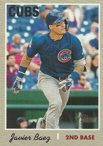 #440b Javier Baez - Chicago Cubs - 2019 Topps Heritage Baseball