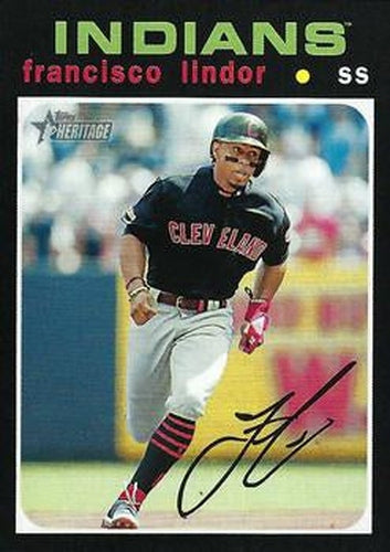 #442b Francisco Lindor - Cleveland Indians - 2020 Topps Heritage Baseball