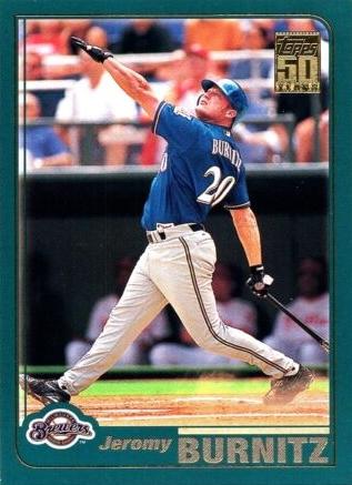 #443 Jeromy Burnitz - Milwaukee Brewers - 2001 Topps Baseball