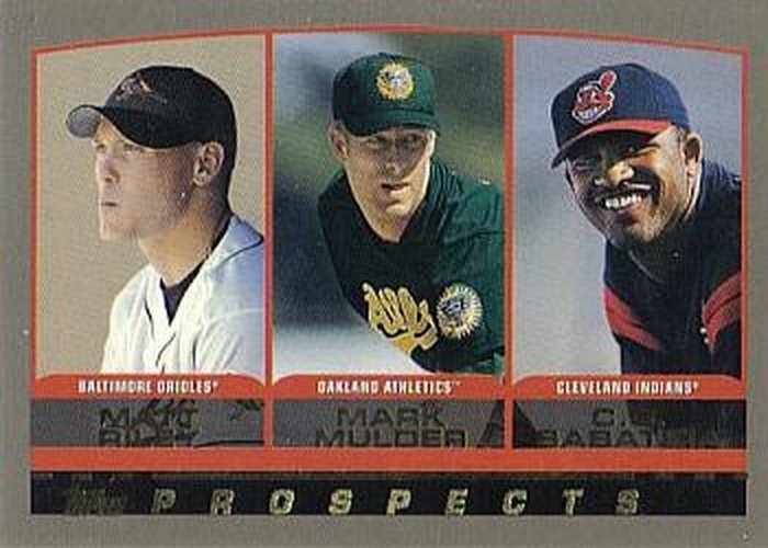 #446 Matt Riley / Mark Mulder / CC Sabathia - Baltimore Orioles / Oakland Athletics / Cleveland Indians - 2000 Topps Baseball