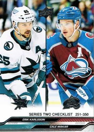 #449 Erik Karlsson / Cale Makar - San Jose Sharks / Colorado Avalanche -2023-24 Upper Deck Hockey