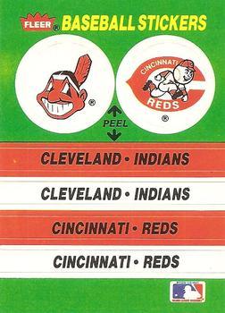 #44 Cleveland Indians / Cincinnati Reds - Cleveland Indians / Cincinnati Reds - 1988 Fleer - Team Stickers Baseball
