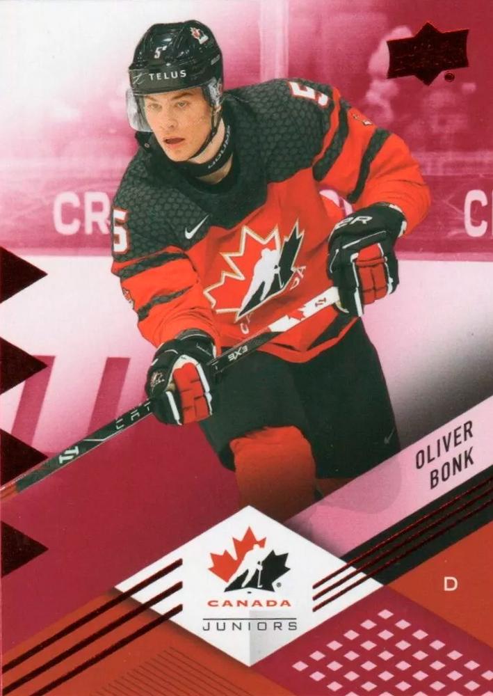 #44 Oliver Bonk - Canada - 2024 Upper Deck Team Canada Juniors - Red Foil Hockey