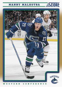 #452 Manny Malhotra - Vancouver Canucks - 2012-13 Score - Gold Rush Hockey