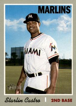 #452 Starlin Castro - Miami Marlins - 2019 Topps Heritage Baseball