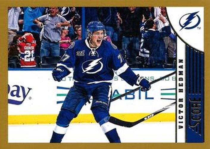 #459 Victor Hedman - Tampa Bay Lightning - 2013-14 Score - Gold Hockey