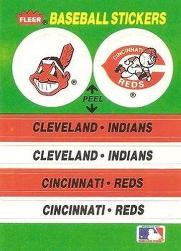 #45 Cleveland Indians / Cincinnati Reds - Cleveland Indians / Cincinnati Reds - 1988 Fleer - Team Stickers Baseball