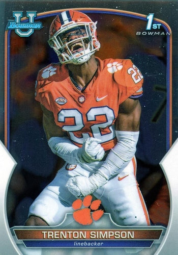 #45 Trenton Simpson - Clemson Tigers - 2022 Bowman Chrome University Football