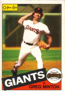 #45 Greg Minton - San Francisco Giants - 1985 O-Pee-Chee Baseball
