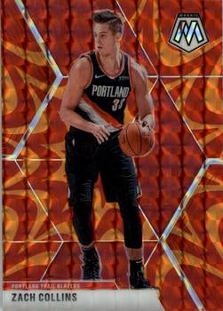 #45 Zach Collins - Portland Trail Blazers - 2019-20 Panini Mosaic - Reactive Orange Basketball