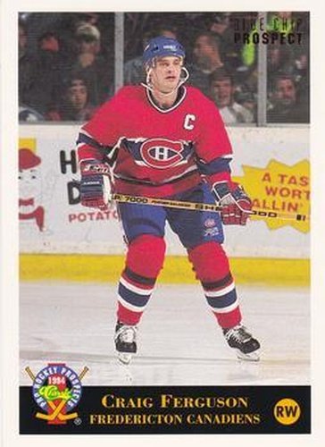 #45 Craig Ferguson - Fredericton Canadiens - 1994 Classic Pro Hockey Prospects Hockey