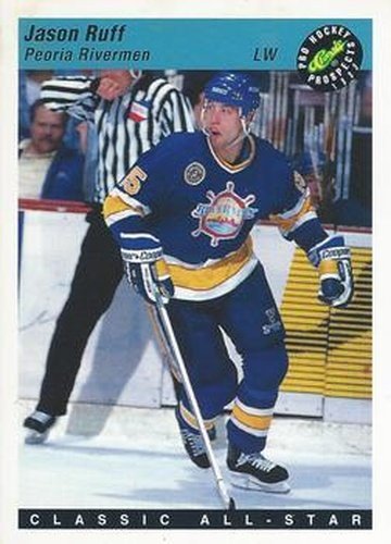 #45 Jason Ruff - Peoria Rivermen - 1993 Classic Pro Prospects Hockey