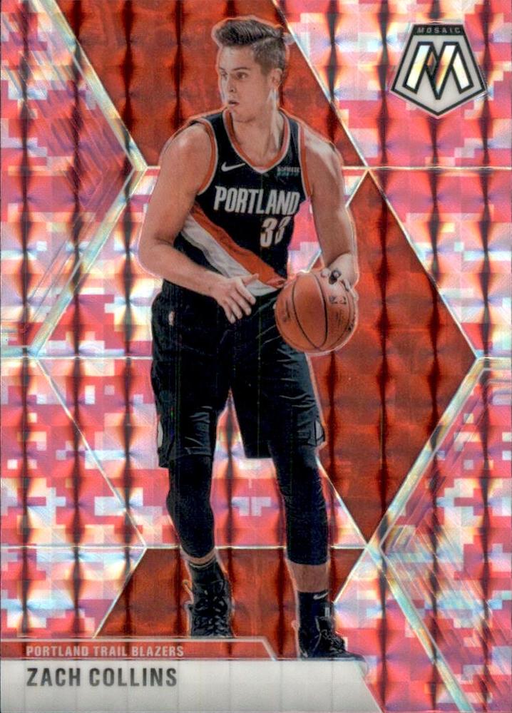 #45 Zach Collins - Portland Trail Blazers - 2019-20 Panini Mosaic - Camo Pink Basketball