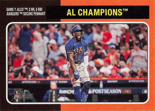 #460 AL Champions - Texas Rangers - 2024 Topps Heritage Baseball
