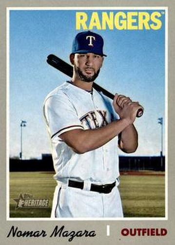 #462 Nomar Mazara - Texas Rangers - 2019 Topps Heritage Baseball