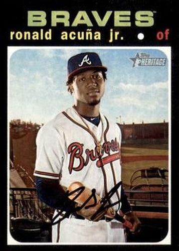 #464 Ronald Acuña Jr. - Atlanta Braves - 2020 Topps Heritage Baseball