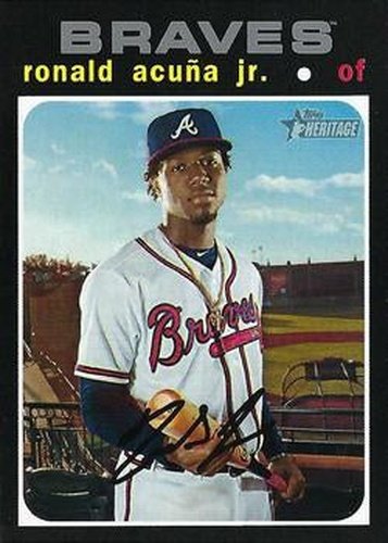 #464e Ronald Acuña Jr. - Atlanta Braves - 2020 Topps Heritage Baseball